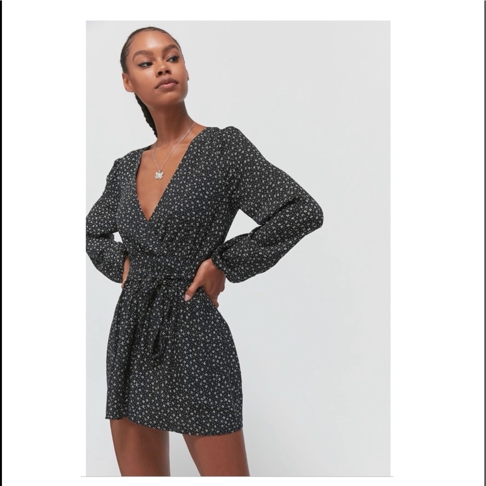 Urban Outfitters Mona Surplice long sleeve romper